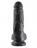 Чёрный фаллоимитатор 8" Cock with Balls - 21,3 см.