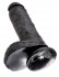 Чёрный фаллоимитатор 8" Cock with Balls - 21,3 см.