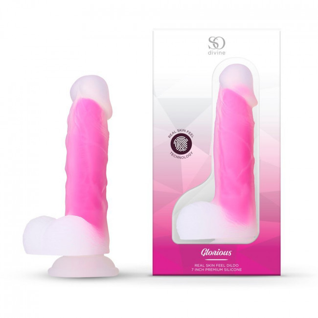 Ярко-розовый фаллоимитатор-реалистик So Divine Glorious Real skin feel pink dildo - 19 см. Ярко-розовый фаллоимитатор-реалистик So Divine Glorious Real skin feel pink dildo - 19 см.