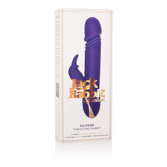 Фиолетовый вибратор с поступательным движением Jack Rabbit Signature Silicone Thrusting Rabbit - 20 см. Фиолетовый вибратор с поступательным движением Jack Rabbit Signature Silicone Thrusting Rabbit - 20 см.