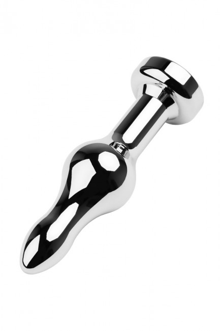 Серебристый анальный плаг с красным кристаллом - 10 см. Серебристый анальный плаг с красным кристаллом - 10 см.