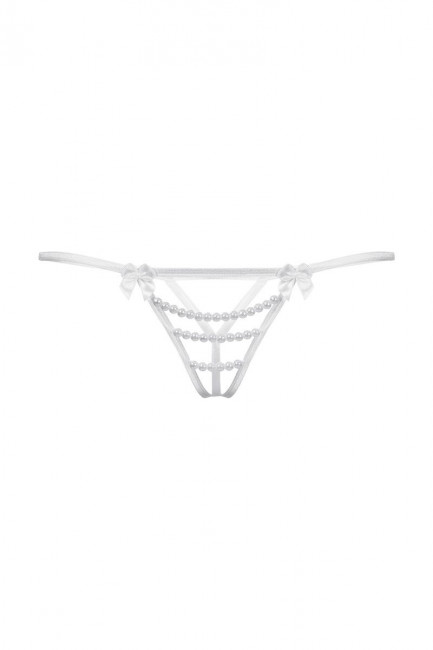 Открытые белые трусики с бантиками и украшениями