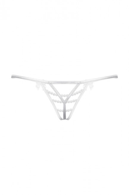 Открытые белые трусики с бантиками и украшениями