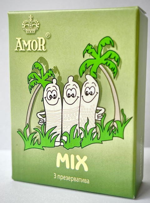 Микс-набор презервативов AMOR Mix "Яркая линия" - 3 шт.