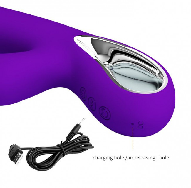 Фиолетовый вибратор Jersey с вакуумной стимуляцией - 21,8 см. Фиолетовый вибратор Jersey с вакуумной стимуляцией - 21,8 см.