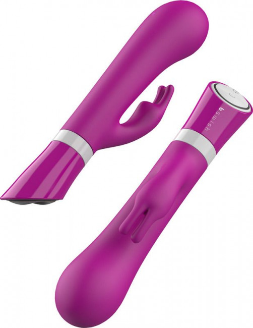 Ярко-розовый вибратор-кролик Bwild Deluxe Bunny - 19,3 см.