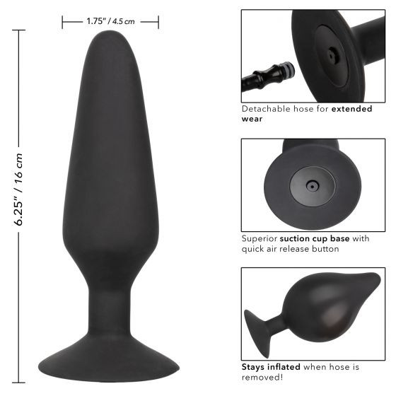 Черная расширяющаяся анальная пробка XL Silicone Inflatable Plug - 16 см. Черная расширяющаяся анальная пробка XL Silicone Inflatable Plug - 16 см.