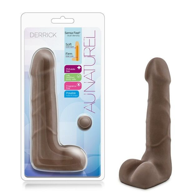 Коричневый фаллоимитатор Derrick - 17,78 см. Коричневый фаллоимитатор Derrick - 17,78 см.