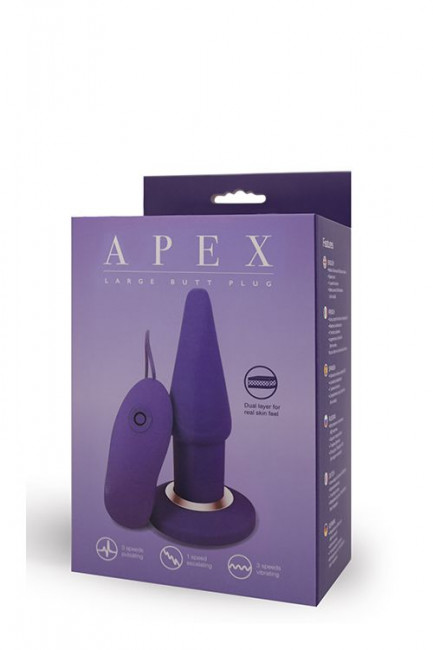 Фиолетовая анальная вибропробка APEX BUTT PLUG LARGE PURPLE - 15 см. Фиолетовая анальная вибропробка APEX BUTT PLUG LARGE PURPLE - 15 см.