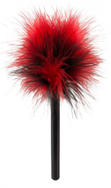 Красно-черная пуховка Mini Feather - 21 см.