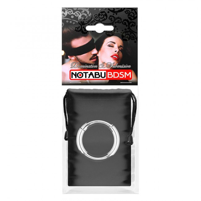 Серебристое среднее эрекционное кольцо на магнитах 