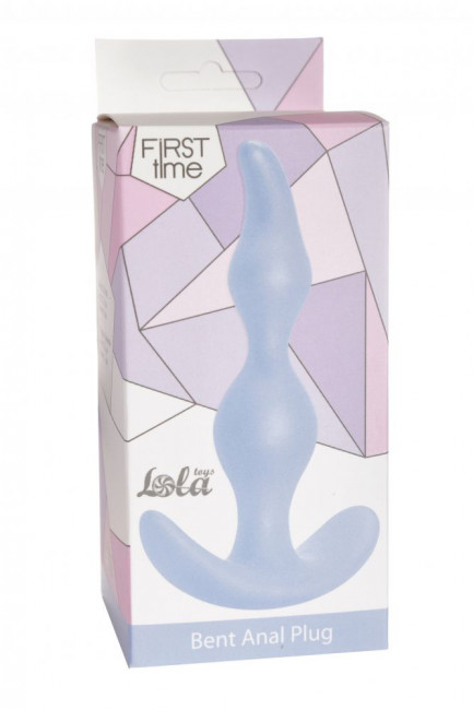 Голубая анальная пробка Bent Anal Plug Black - 13 см. Голубая анальная пробка Bent Anal Plug Black - 13 см.