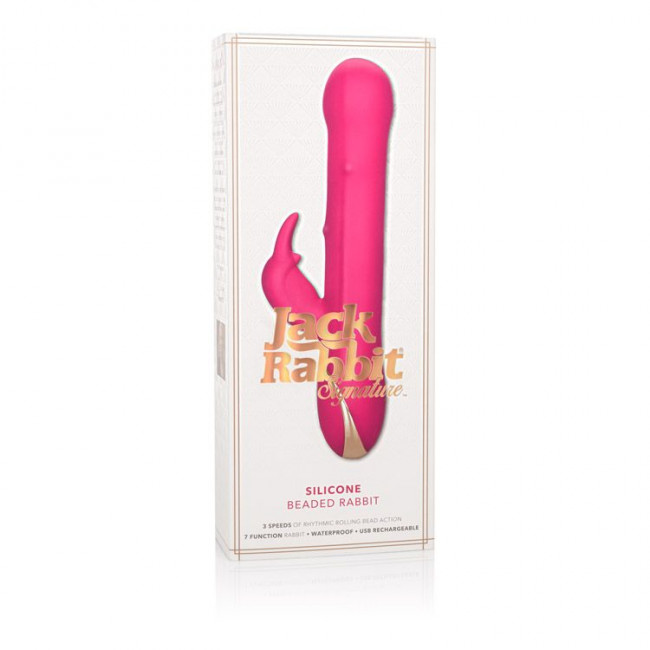 Ярко-розовый вибратор Jack Rabbit Signature Silicone Beaded Rabbit - 23 см. Ярко-розовый вибратор Jack Rabbit Signature Silicone Beaded Rabbit - 23 см.