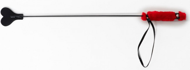 Черный стек-сердце с красной ручкой - 61 см. Черный стек-сердце с красной ручкой - 61 см.