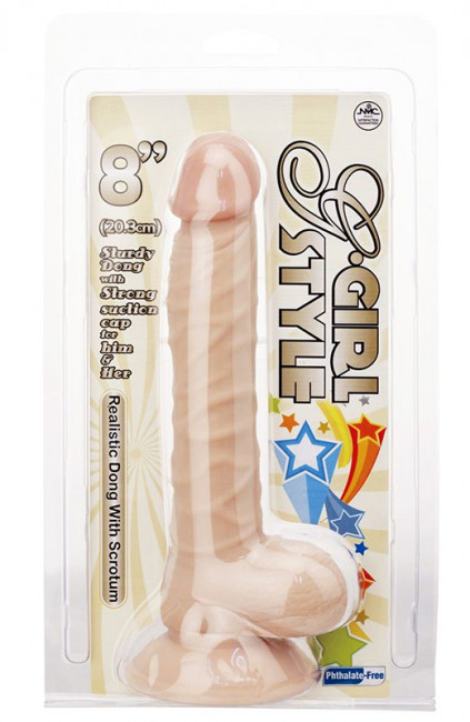 Реалистичный фаллоимитатор G-GIRL STYLE 8INCH DONG WITH SUCTION CUP - 20 см. Реалистичный фаллоимитатор G-GIRL STYLE 8INCH DONG WITH SUCTION CUP - 20 см.