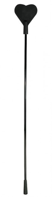 Чёрный пластиковый стек с силиконовым сердечком на конце - 44 см. Чёрный пластиковый стек с силиконовым сердечком на конце - 44 см.