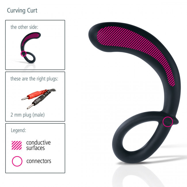 Стильный массажер простаты Curving Curt - 13 см. Стильный массажер простаты Curving Curt - 13 см.