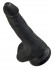 Черный фаллоимитатор с мошонкой и присоской 6" Cock with Balls - 17,8 см.