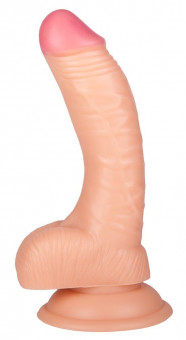 Телесный фаллоимитатор с присоской - 14,5 см.