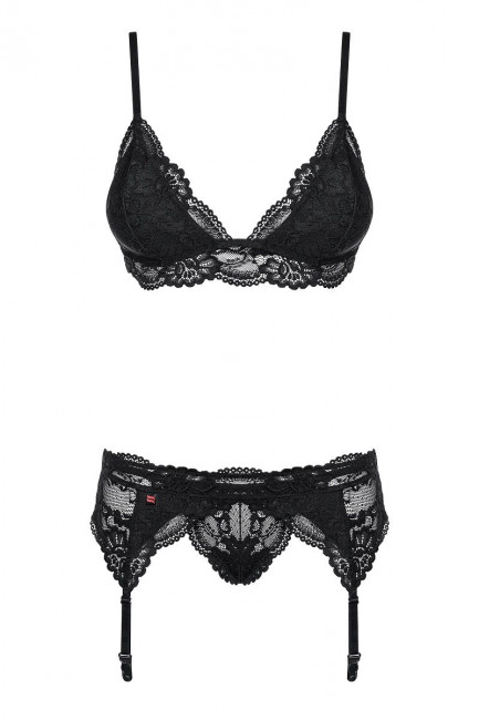 Чувственный кружевной комплект из 3 предметов Чувственный кружевной комплект из 3 предметов