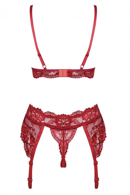 Чувственный кружевной комплект из 3 предметов Чувственный кружевной комплект из 3 предметов