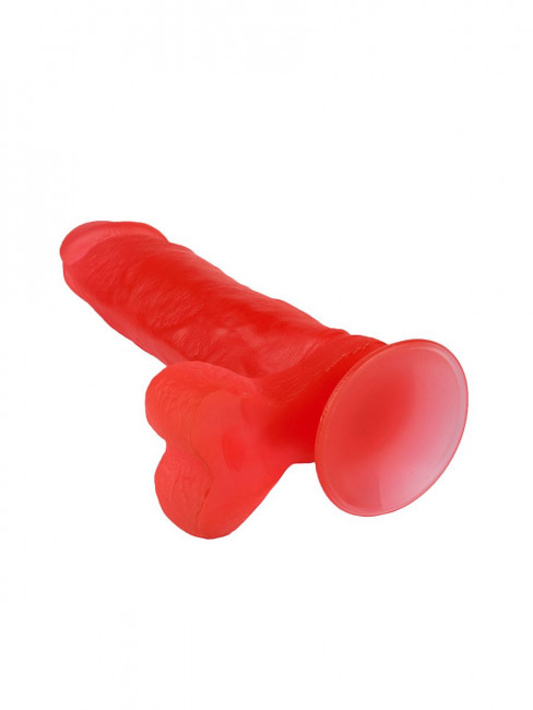 Малиновый гелевый фаллоимитатор №1 на присоске - 18,5 см. Малиновый гелевый фаллоимитатор №1 на присоске - 18,5 см.