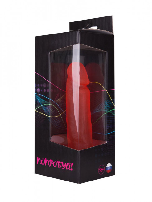 Малиновый гелевый фаллоимитатор №1 на присоске - 18,5 см. Малиновый гелевый фаллоимитатор №1 на присоске - 18,5 см.