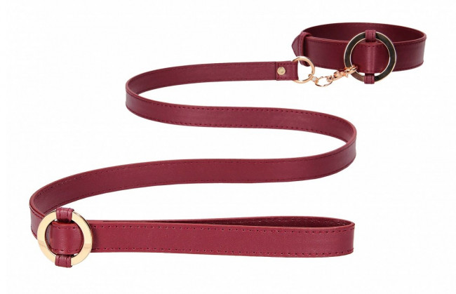 Бордовый ошейник с поводком Collar With Leash Бордовый ошейник с поводком Collar With Leash