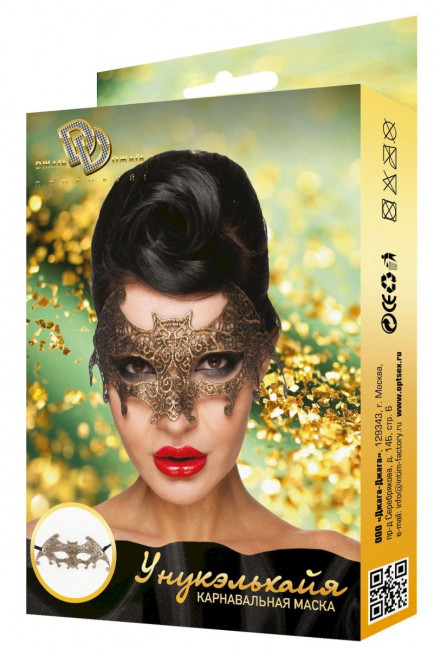 Золотистая карнавальная маска "Унукэльхайя" Золотистая карнавальная маска "Унукэльхайя"