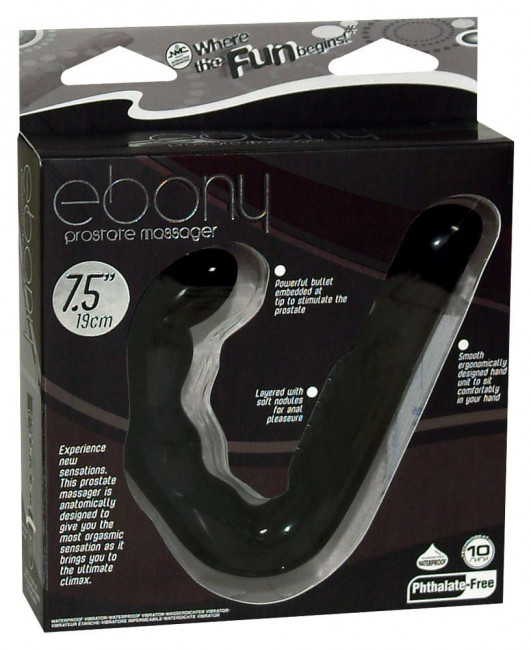 Чёрный стимулятор простаты Ebony Prostate Massager Чёрный стимулятор простаты Ebony Prostate Massager