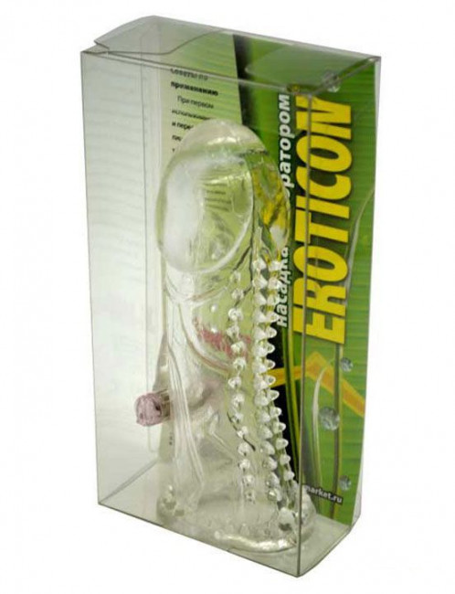 Прозрачная закрытая насадка с виброкоготком - 13 см. Прозрачная закрытая насадка с виброкоготком - 13 см.