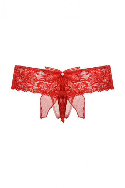 Трусики с бантиком сзади и прорезью Трусики с бантиком сзади и прорезью