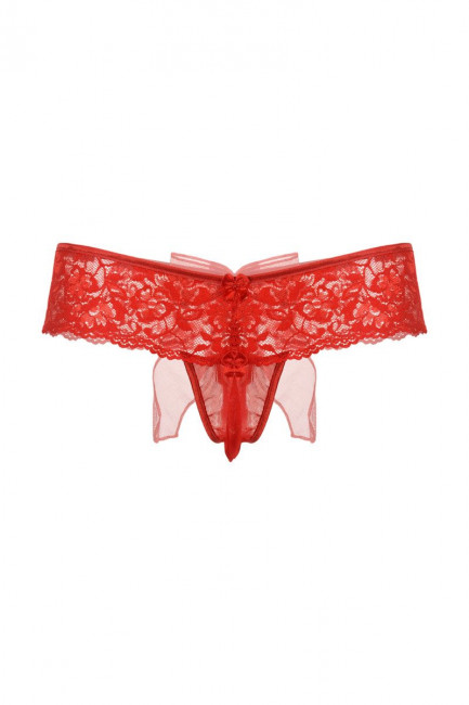 Трусики с бантиком сзади и прорезью Трусики с бантиком сзади и прорезью