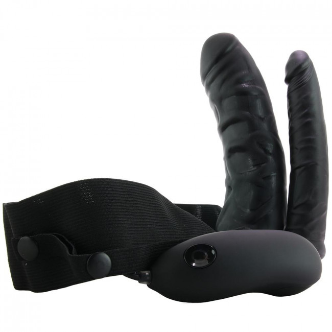 Полый страпон с двумя отростками и вибрацией Unisex Vibrating Hollow Strap-On Double Penetrating Dildo - 17,8 см. Полый страпон с двумя отростками и вибрацией Unisex Vibrating Hollow Strap-On Double Penetrating Dildo - 17,8 см.