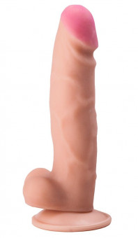 Телесный фаллоимитатор на присоске с выраженным рельефом - 17,5 см. Телесный фаллоимитатор на присоске с выраженным рельефом - 17,5 см.