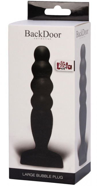 Чёрный анальный стимулятор Large Bubble Plug - 14,5 см. Чёрный анальный стимулятор Large Bubble Plug - 14,5 см.