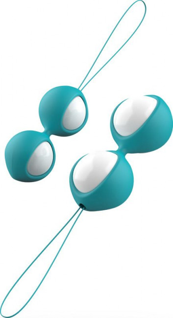 Бело-голубые вагинальные шарики Bfit Classic Бело-голубые вагинальные шарики Bfit Classic