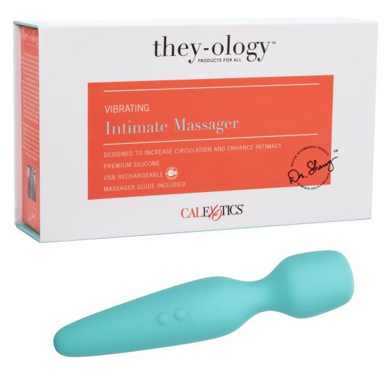 Голубой wand-вибромассажер They-ology Vibrating Intimate Massager Голубой wand-вибромассажер They-ology Vibrating Intimate Massager