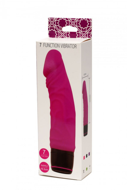 Розовый силиконовый вибратор-реалистик с 7 режимами вибрации - 19,5 см. Розовый силиконовый вибратор-реалистик с 7 режимами вибрации - 19,5 см.