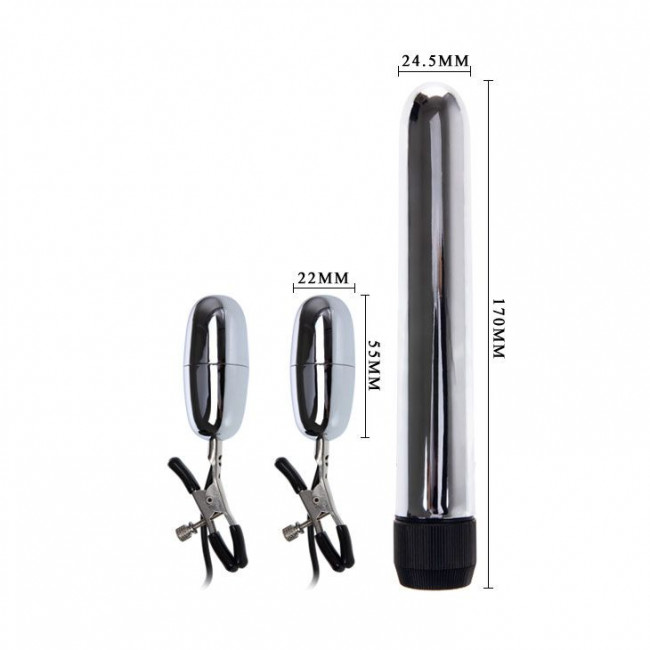 Набор из вибратора и вибростимуляторов для груди Набор из вибратора и вибростимуляторов для груди