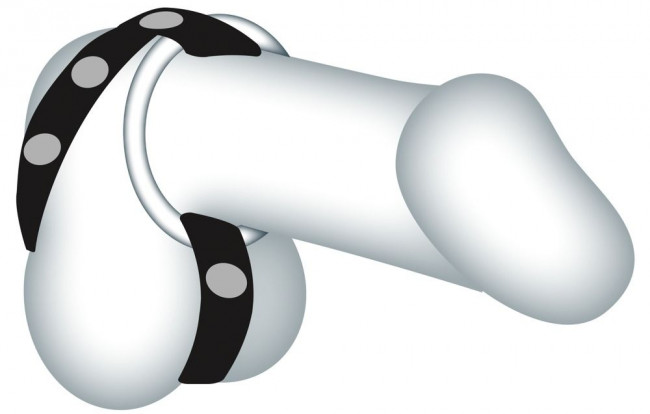 Подхват для мошонки с 3 съемными эрекционными кольцами Leder-Riemen Подхват для мошонки с 3 съемными эрекционными кольцами Leder-Riemen