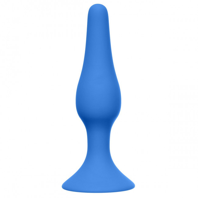 Синяя анальная пробка Slim Anal Plug Large - 12,5 см.