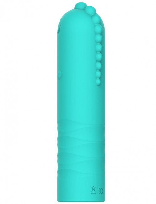 Зеленый мини-вибратор Dino - 10,9 см.