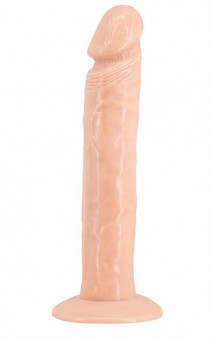 Телесный фаллоимитатор на присоске SO REAL 9INCH VEINY DONG - 22 см.