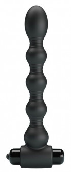 Черный анальный вибромассажер Lynn - 18,2 см.