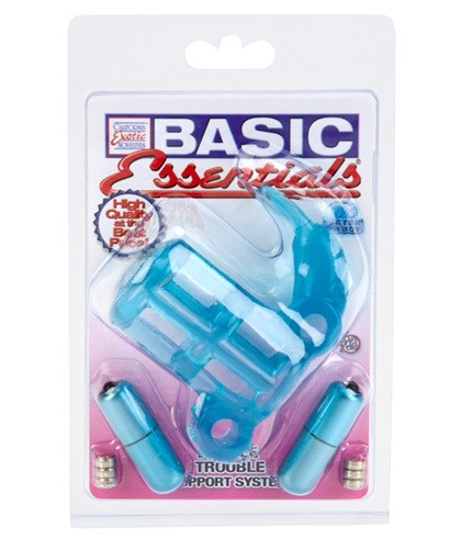 Эрекционное кольцо с 2 вибраторами BASIC ESSENTIAL