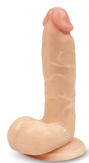 Телесный фаллоимитатор с присоской - 15 см.