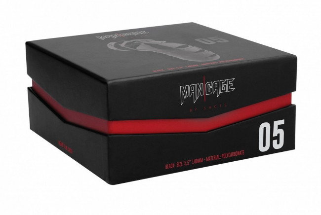 Чёрный мужской пояс верности Model 05 Chastity 5.5" Cock Cage