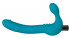 Бирюзовый безремневой страпон Luna Strapless Silicone Dildo - 22,86 см.