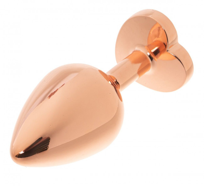 Золотистая анальная пробка OYO с ярко-розовым кристаллом-сердцем - 7,3 см. Золотистая анальная пробка OYO с ярко-розовым кристаллом-сердцем - 7,3 см.